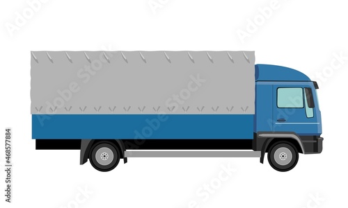Blue delivery truck vector illustration