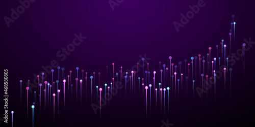 Futuristic glowing line beams fiber optics