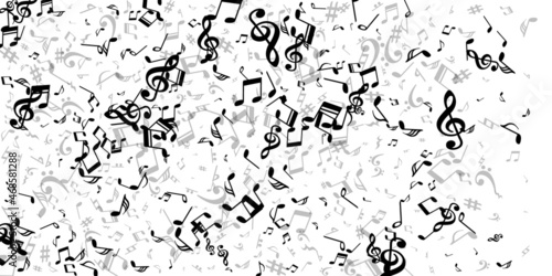 Musical notes flying vector design. Melody