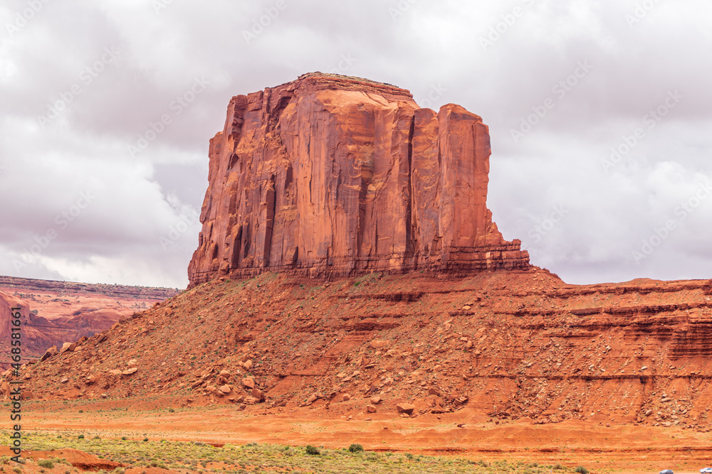 Single gigantic butte in Monument Valley, USA