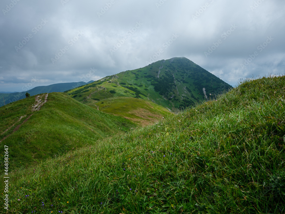 misty mountain tops in Slovenia national park misty mountain tops in Slovenia national park