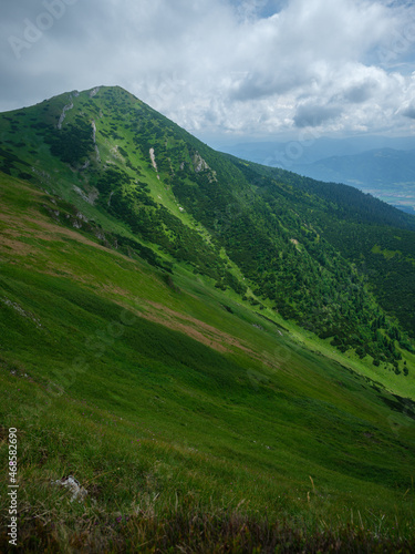 misty mountain tops in Slovenia national park