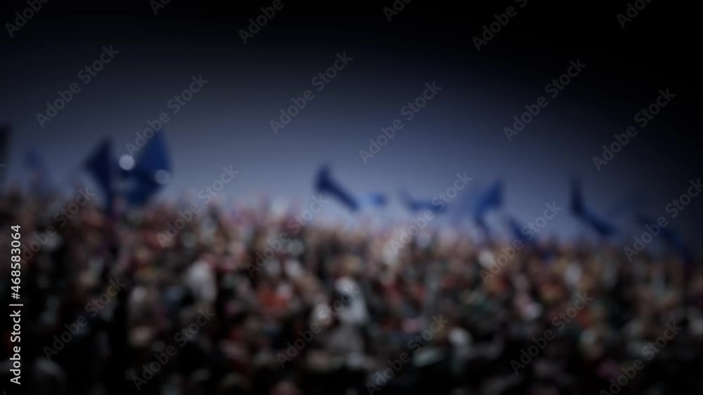 Crowd of defocused People Cheering, clapping, Applauding, Having Fun, Celebrating at Sport Event, Concert, TV show, Festival, Background Silhouette. High quality 4k footage Crowd of defocused People Cheering, clapping, Applauding, Having Fun, Celebrating at Sport Event, Concert, TV show, Festival, Background Silhouette. High quality 4k footage