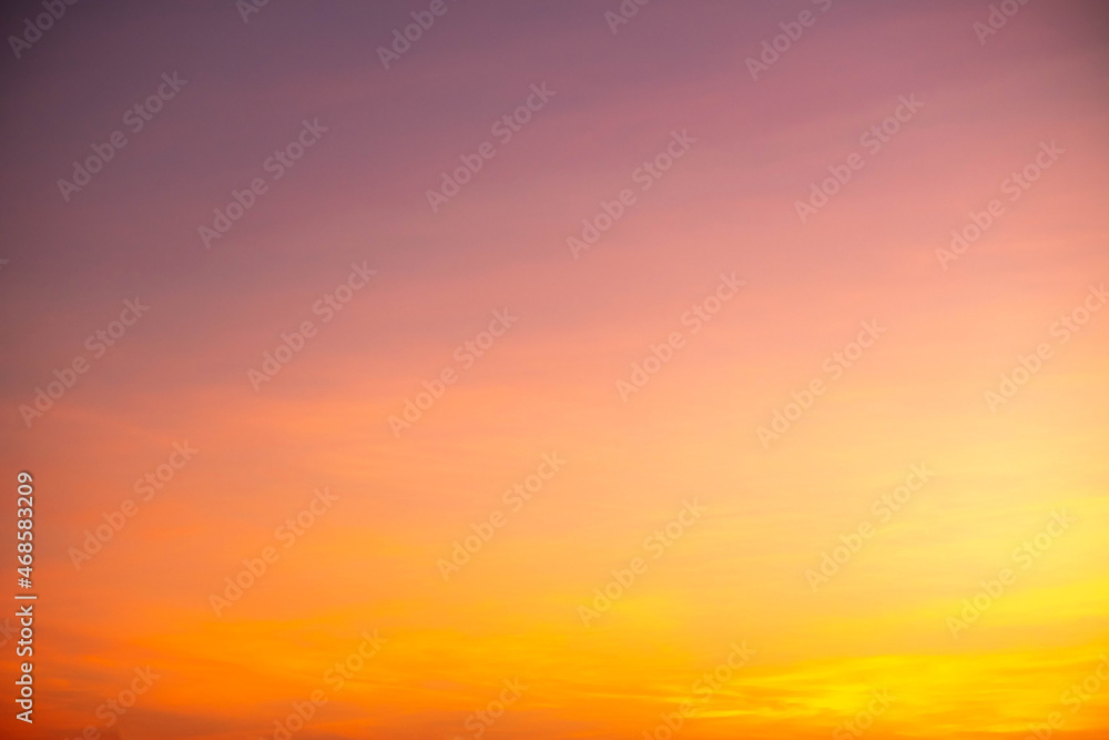 beautiful orange clouds  and sunlight on the blue sky perfect for the background, take in everning,Twilight