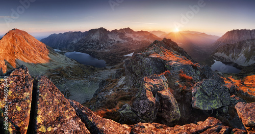 Mountain sunset autumn Tatra landscape, Slovakia and Poland