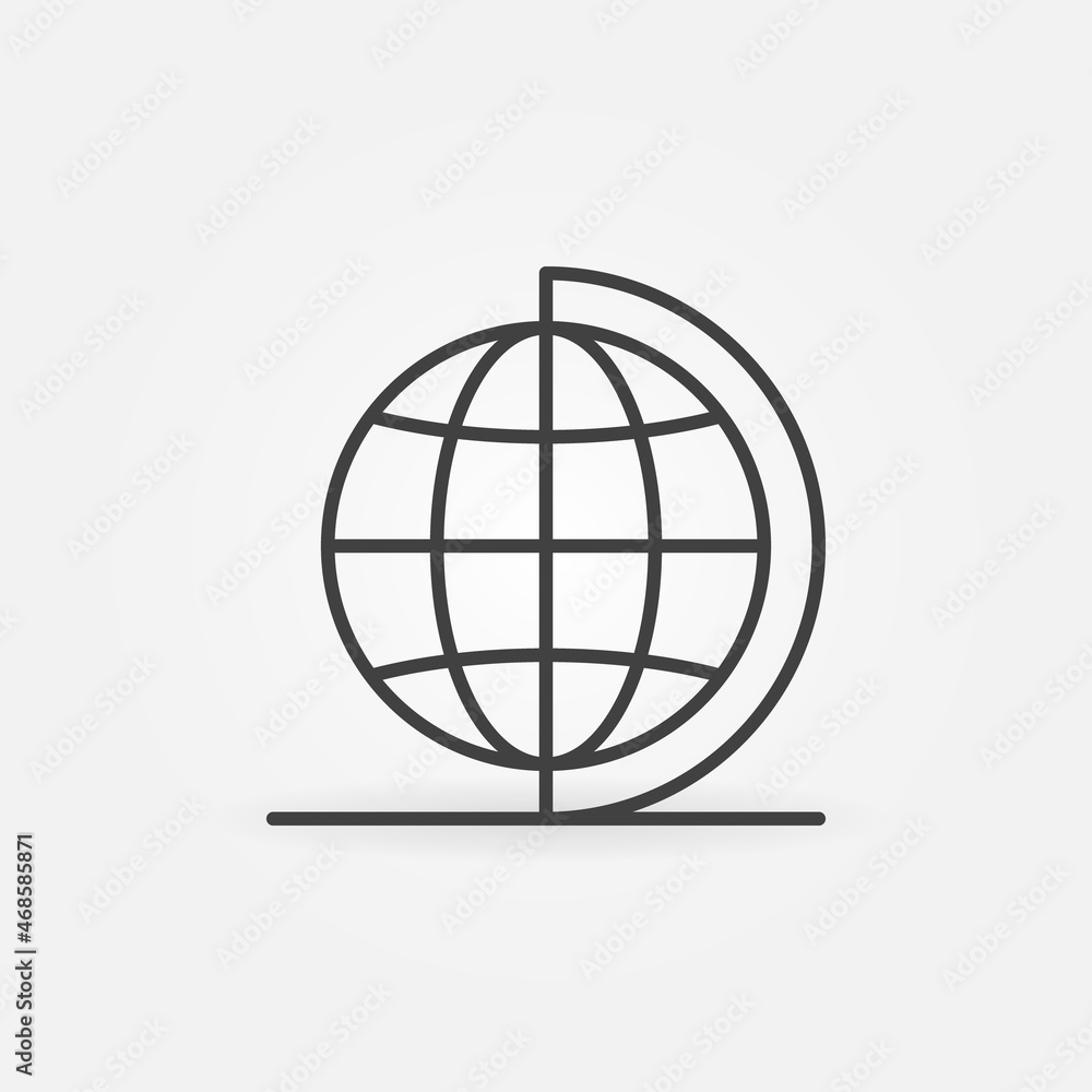 Globe on Stand vector concept icon or sign in linear style Globe on Stand vector concept icon or sign in linear style
