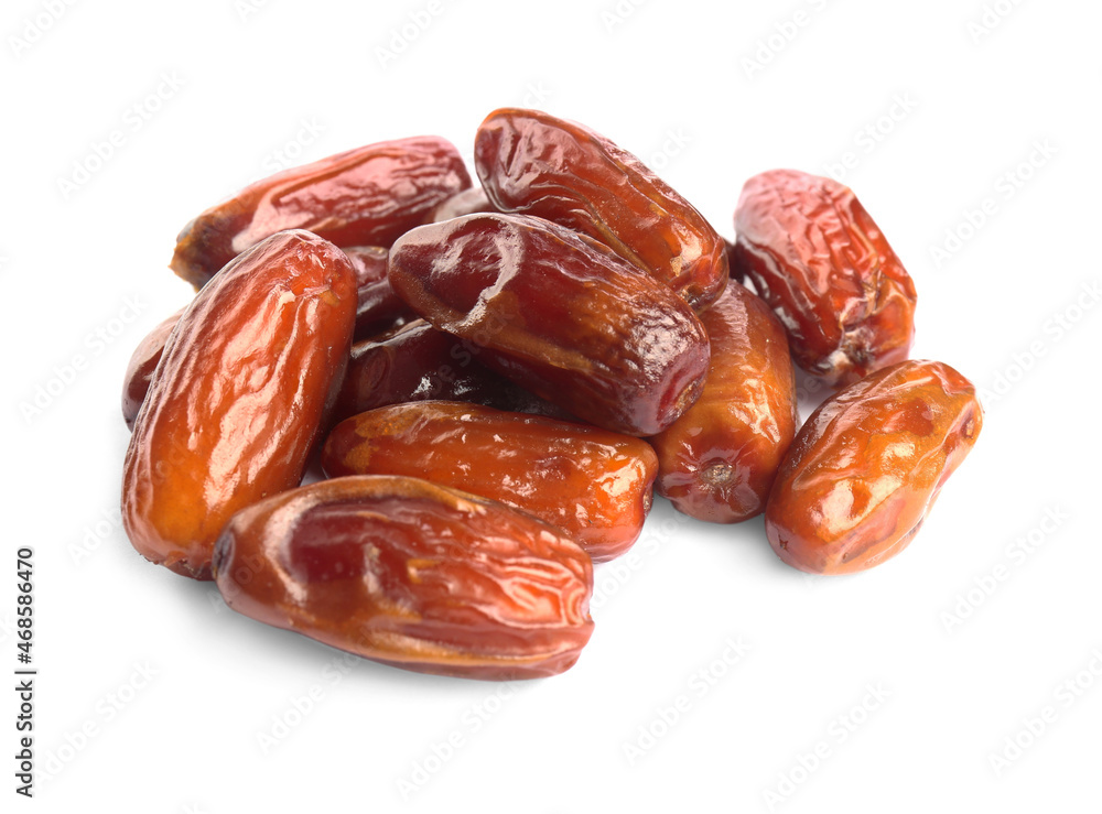 Heap of tasty sweet dried dates on white background Heap of tasty sweet dried dates on white background