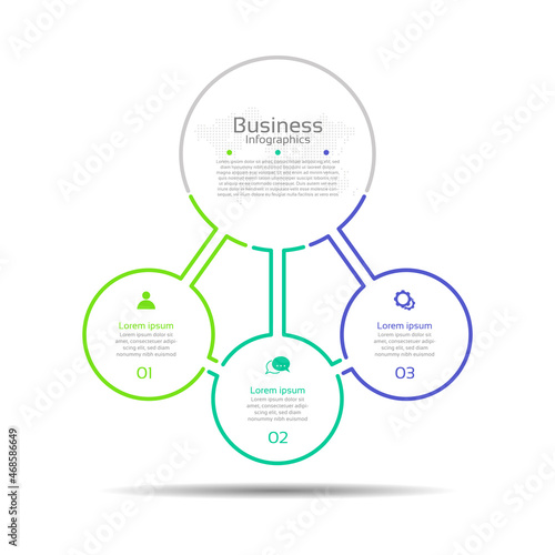 Presentation business abstract background infographic template circle with 3 step