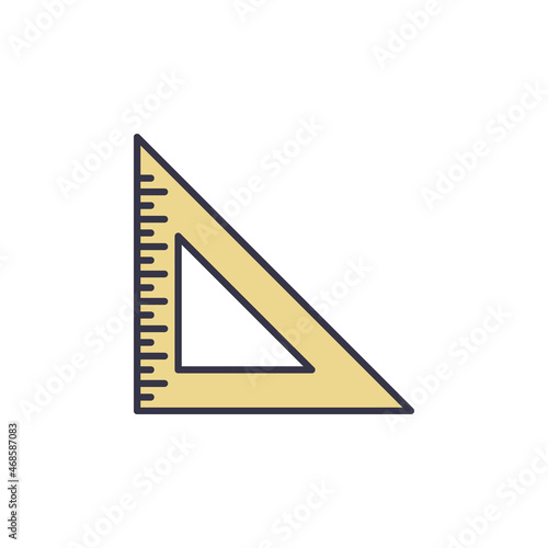 Yellow Triangle Ruler vector concept icon or logo