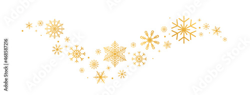 Wallpaper Mural Christmas gold celebration long banner. Snowflakes golden wave composition. Happy New Year card. Snow fall. Winter design. Holiday background. Season greeting. Glitter luxury card.Vector illustration Torontodigital.ca