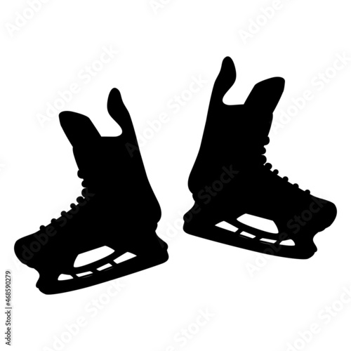 Canvas Print Ice hockey skates silhouette