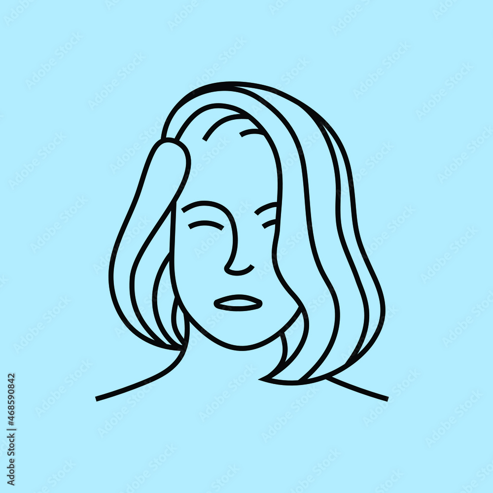a girl face illustration in a black monoline style. a simple logo element idea of a girl with short hair for skincare, makeup, beauty studio, etc. a girl face illustration in a black monoline style. a simple logo element idea of a girl with short hair for skincare, makeup, beauty studio, etc.