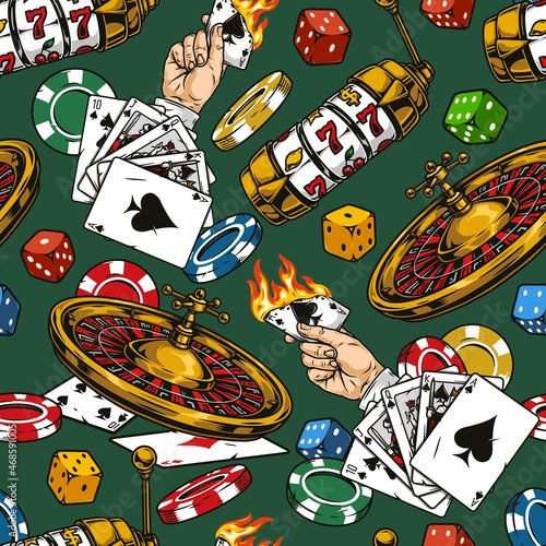 Casino colorful vintage seamless pattern