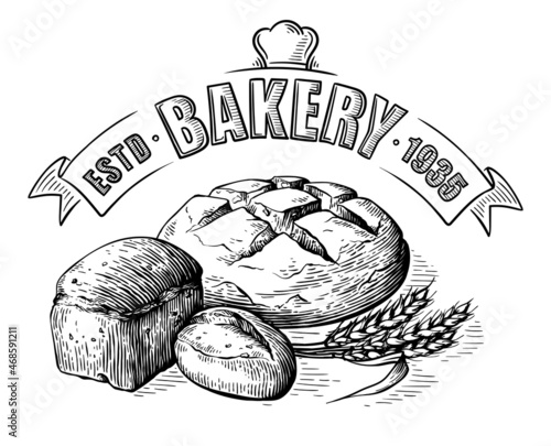 Bread vector hand drawn set illustration. Other types of wheat, flour fresh bread. Gluten food bakery engraved collection