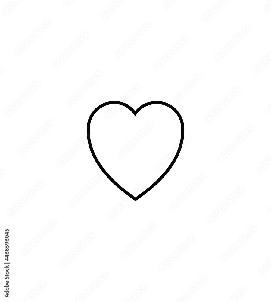 Internet concept. High quality editable stroke for mobile apps, web design, websites, online shops etc. Line icon of simple heart isolated on white background