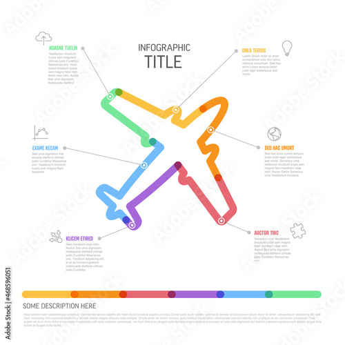 Thick line plane multipurpose infographic template