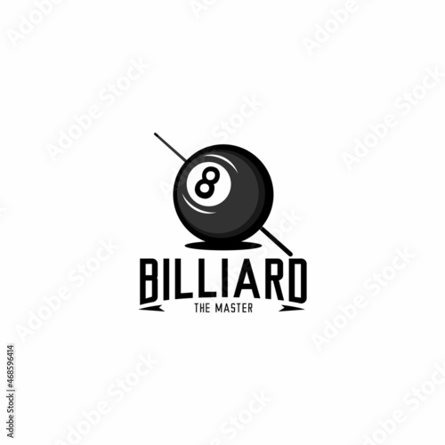 billiard logo illustration vector, ball billiard vector