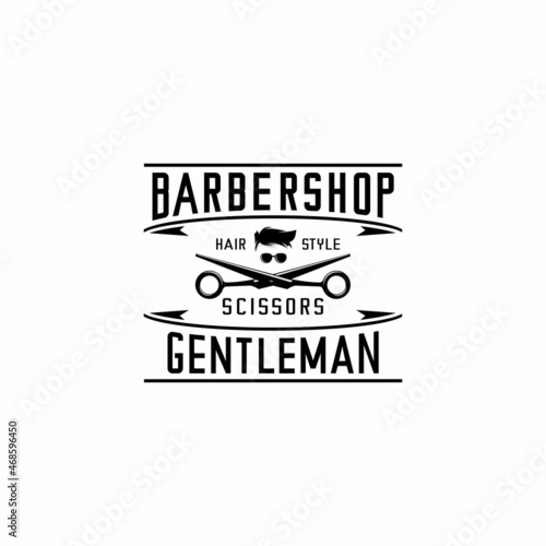barbershop logo, gentleman vector silhouette