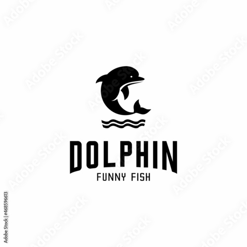 dolphin logo illustration vector, dolphin silhouette