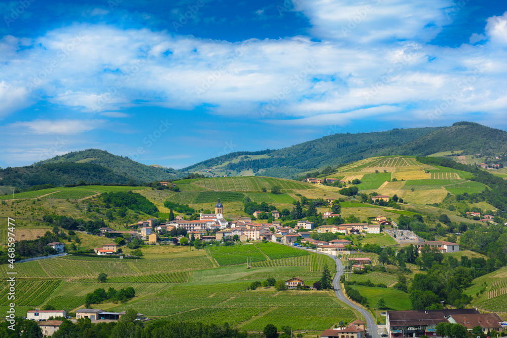 Letra village and vineyards of Beaujolais