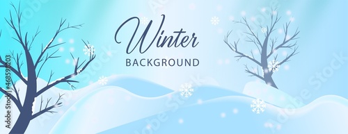 modern banner background winter tree