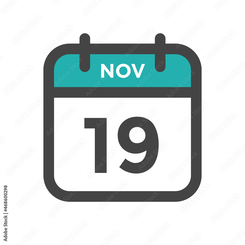 November 19 Calendar Day or Calender Date for Deadlines or Appointment November 19 Calendar Day or Calender Date for Deadlines or Appointment