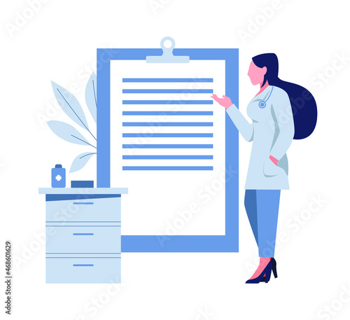 Medicine concept with woman doctor. Consulting and diagnostics.