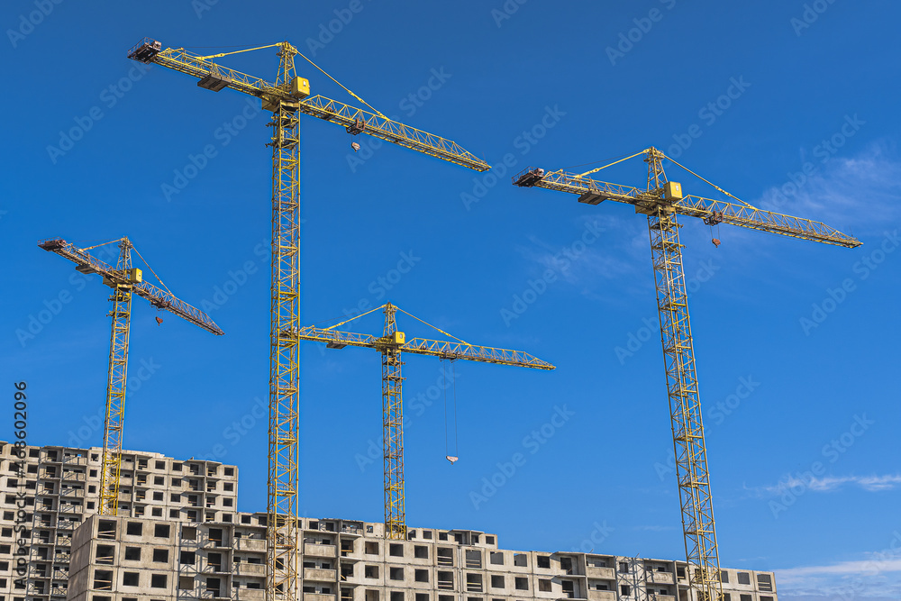 construction site with crane