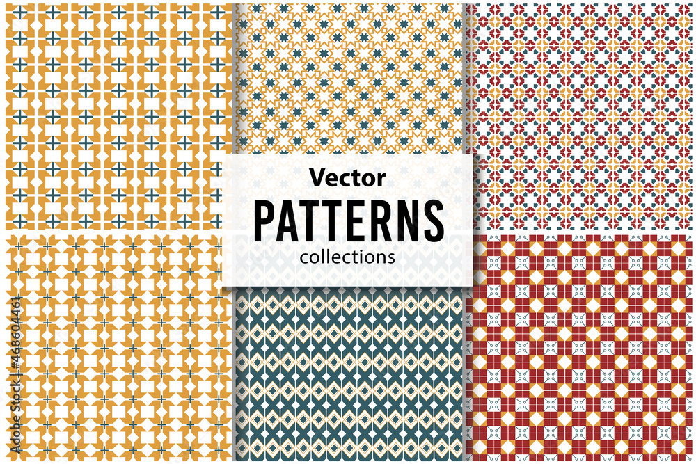 Simple Seamless Plaid Vector Patterns Collection