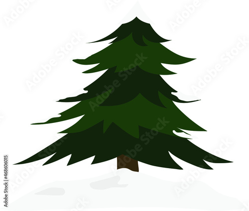 christmas tree pine with snow vector