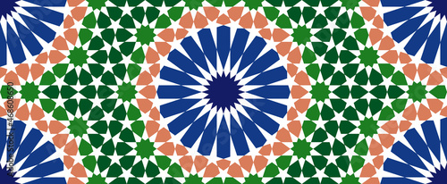 Geometric Islamic Seamless Pattern for decoration greeting card or interior. Vector Illustration.