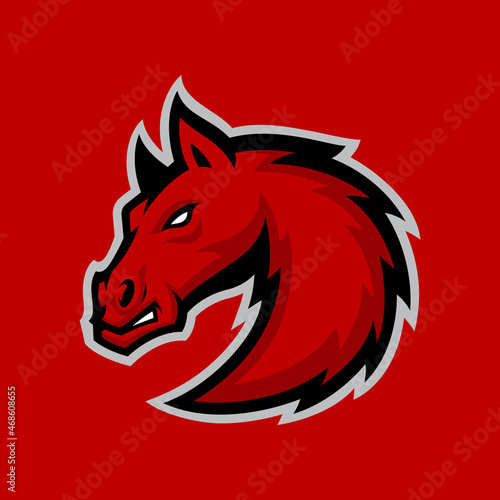 Horse Head Vector Mascot  Sports Emblem
