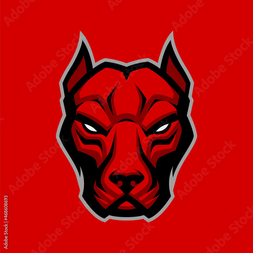 Angry PitBull vector Mascot, Sports Emblem