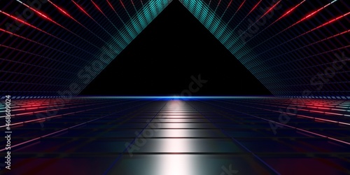 Photos 80s retro futuristic neon badge background 3d illustration Premium