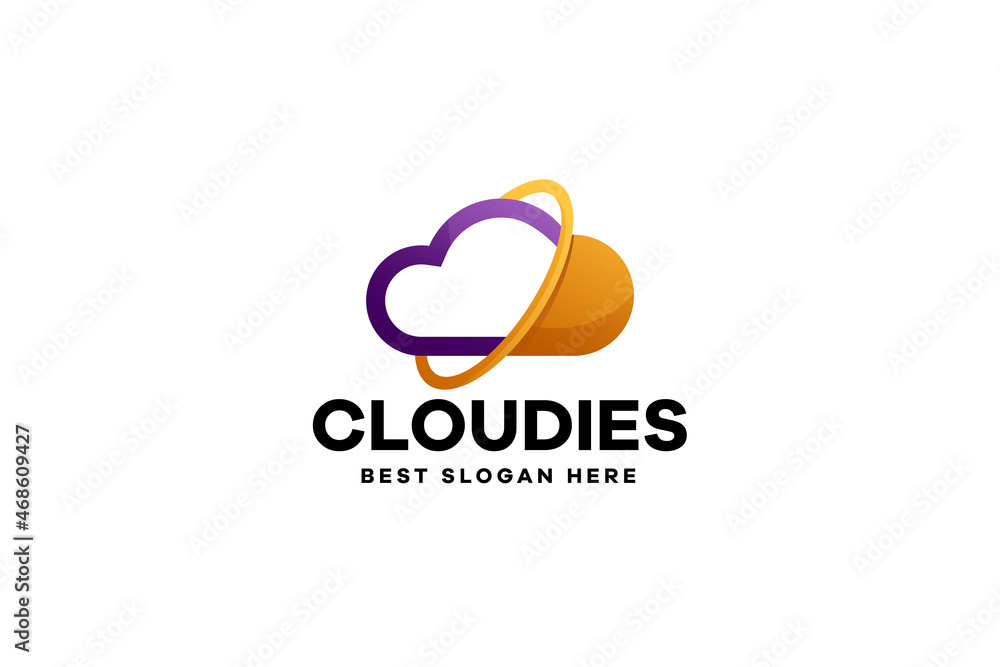 Gradient Minimalist Cloud Logo Template