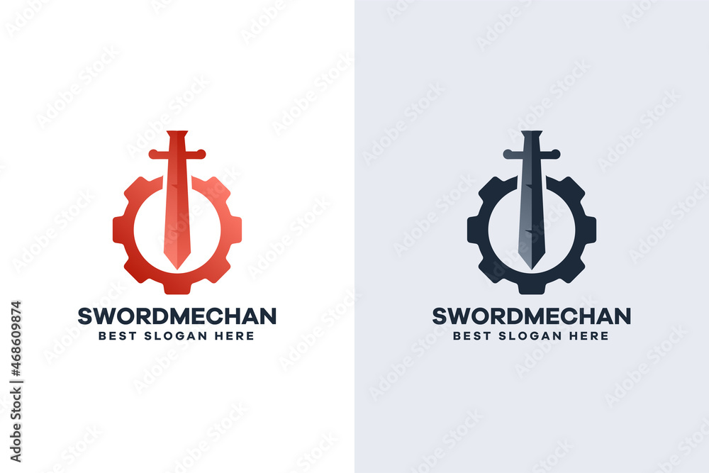 Gradient Sword Industry Logo Template Gradient Sword Industry Logo Template