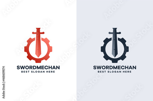 Gradient Sword Industry Logo Template