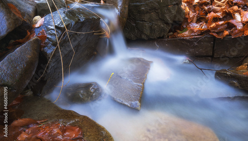 Water flowing over the stones