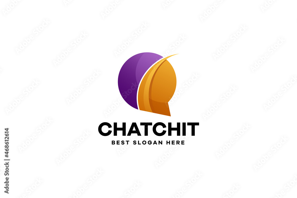 Gradient Minimalist Chat Logo Template