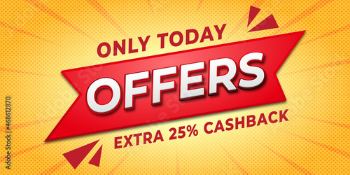 Sale and offers banner template with icon discount