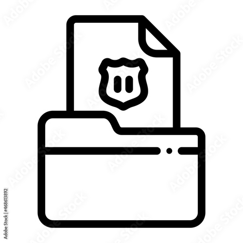 police folder line icon