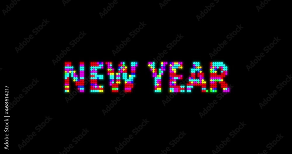 Happy New Year holiday animation. New year 4K resolution animation with glitch effect Happy New Year holiday animation. New year 4K resolution animation with glitch effect