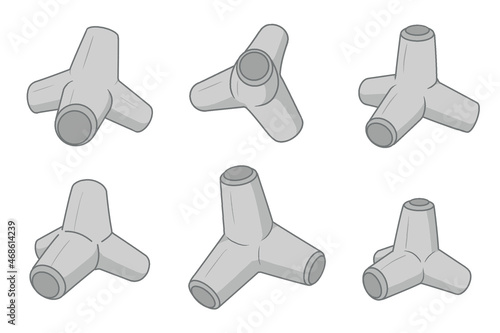 テトラポッド（消波ブロック）のイラスト6点