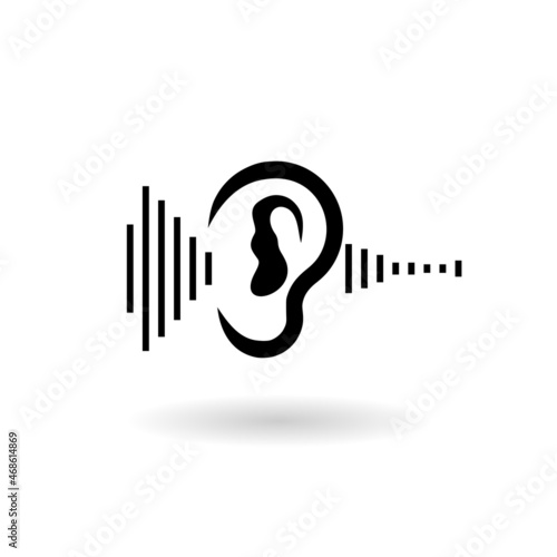 Obraz na płótnie Hearing test icon with shadow