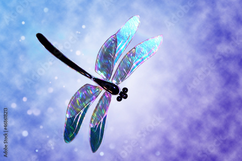 Glass dragonfly with effect of holography © OlgA