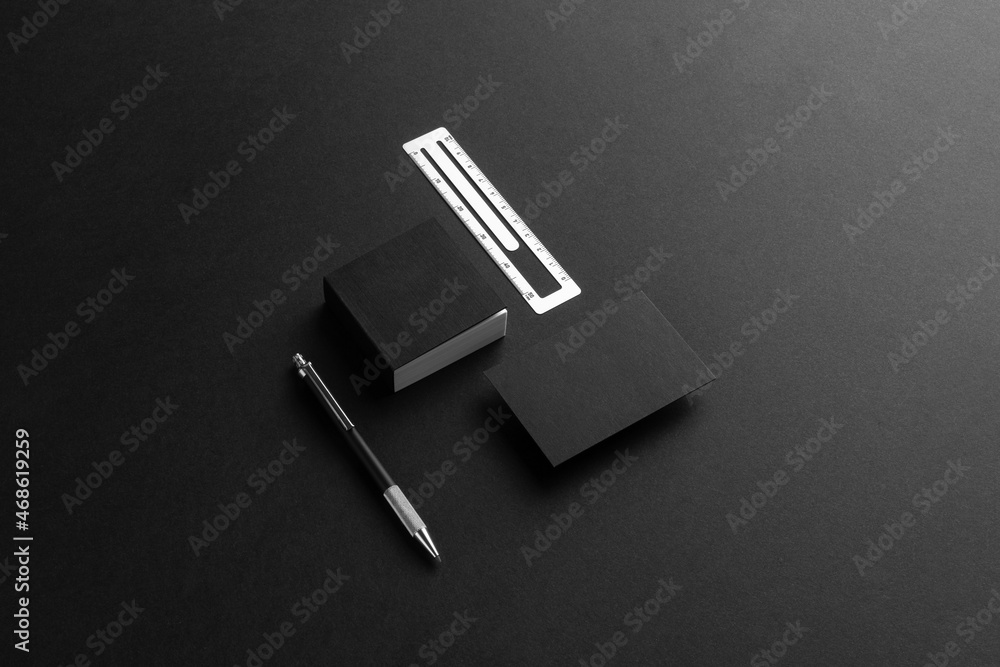 Naklejka premium Branding stationery mockup template, real photo, letterhead, flyer, poster, business card, envelope. Blank isolated on a white background to bplace your design. 