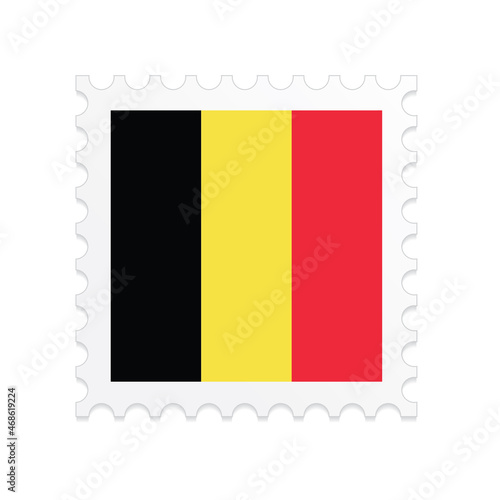 Belgium flag postage stamp on white background. Vector illustration eps10.