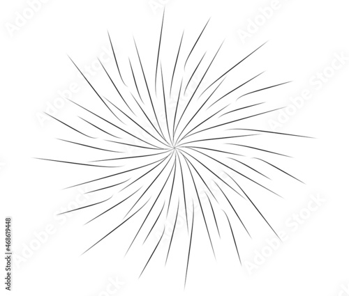 Line drawing Burst Light rays design element monochrome on white background