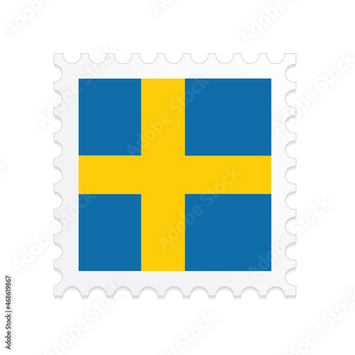 Sweden flag postage stamp on white background. Vector illustration eps10.