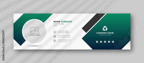 Modern creative business email signature template or email footer and personal social media cover Premium Vector